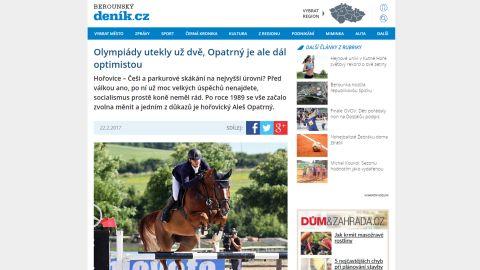 Jezdecké příběhy v pátečním středočeském Deníku