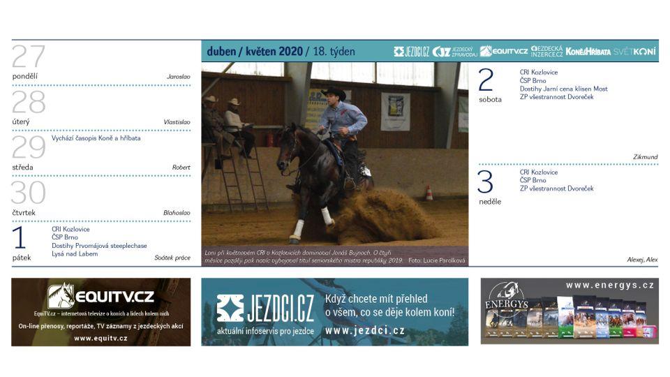 Květen ve stolním Jezdeckém kalendáři 2020. Objednejte si ho domů