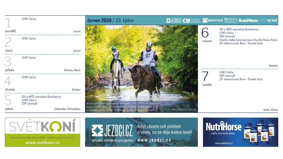 Červen ve stolním Jezdeckém kalendáři 2020. Objednejte si ho domů