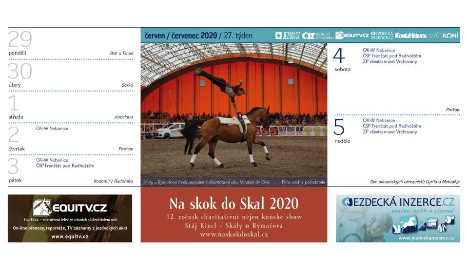 Červenec ve stolním Jezdeckém kalendáři 2020. Objednejte si ho domů