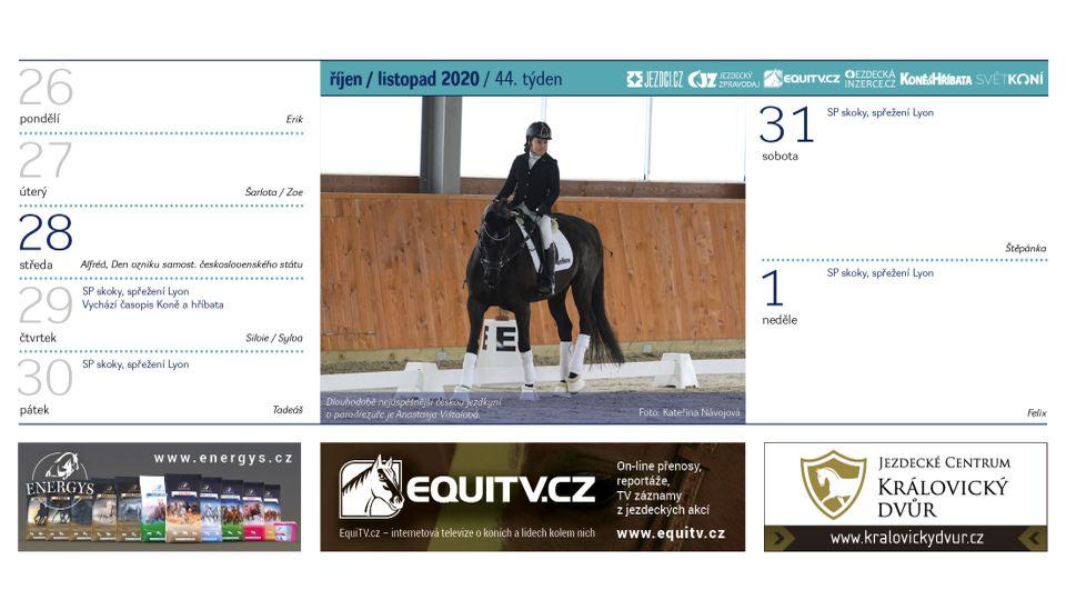 Listopad ve stolním Jezdeckém kalendáři 2020. Objednejte si ho domů